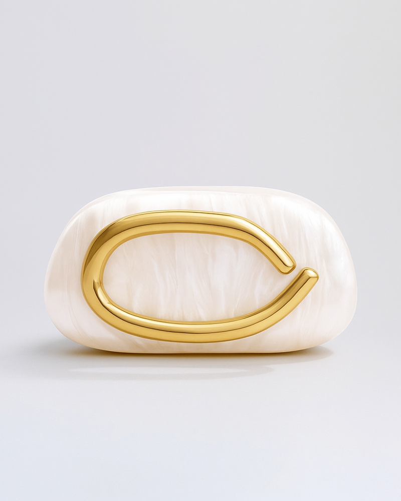 Clutch Scultorea in Perla