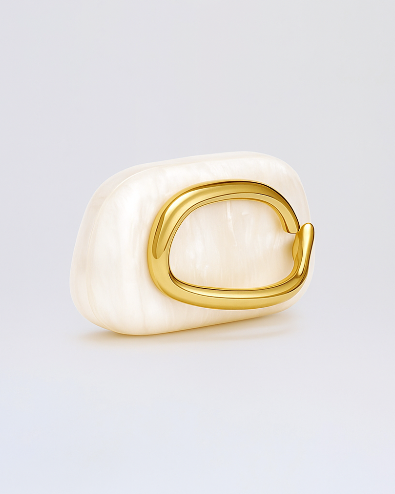 Clutch Scultorea in Perla